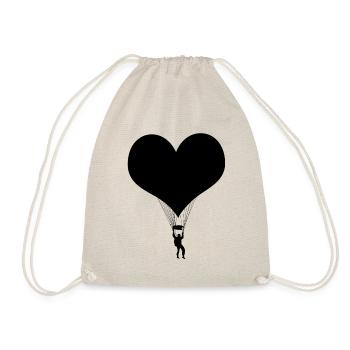Parachute skydiving black - Drawstring Bag - nature - Front