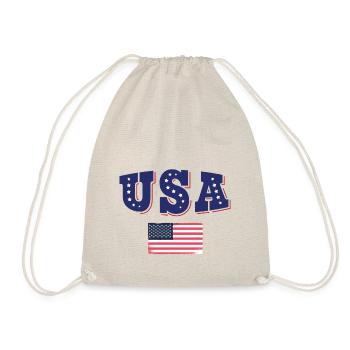 USA Soccer Fan Jersey Shirt American Flag - Drawstring Bag - nature - Front