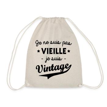 Je ne suis pas vieille je suis vintage - Sac de sport léger - nature - Devant