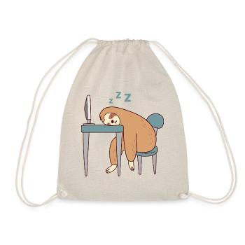 Sloth Working Falling Asleep Lazy Office Tired - Drawstring Bag - nature - Front