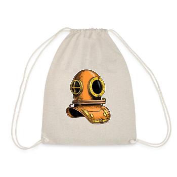Taucherhelm im Retro design. - Turnbeutel - Natur - Vorne