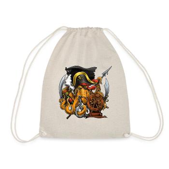Drôle de pirate pieuvre au volant du navire. - Sac de sport léger - nature - Devant