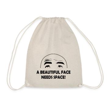 A beautiful face needs space bald English - Drawstring Bag - nature - Front