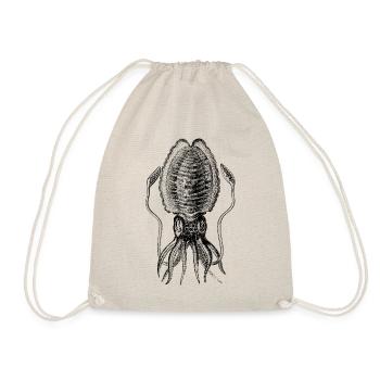 Squid Drawn Vintage - Drawstring Bag - nature - Front
