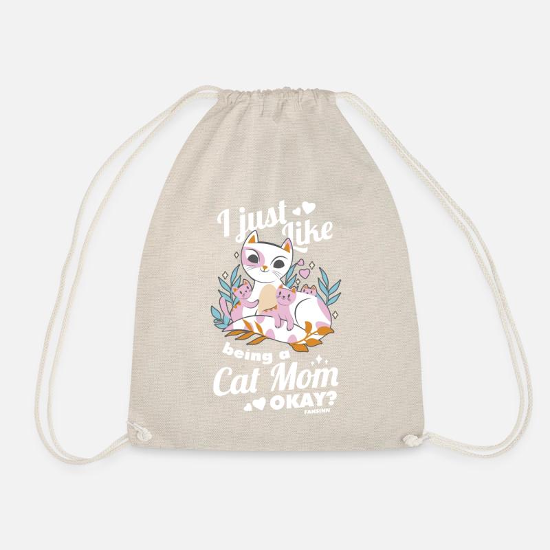 best cat mom cat lady cat owner Geschen - Drawstring Bag - nature