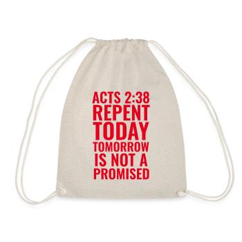 Actes 2:38 Verset de la Bible KJV Repentez-vous aujourd’hui - Sac de sport léger - nature - Devant