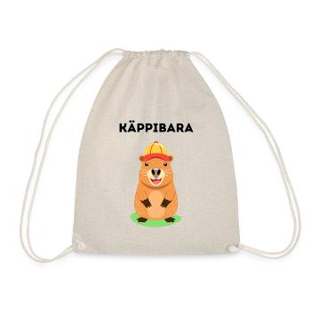 Käppibara - Wasserschwein mit Mütze - Turnbeutel - Natur - Vorne