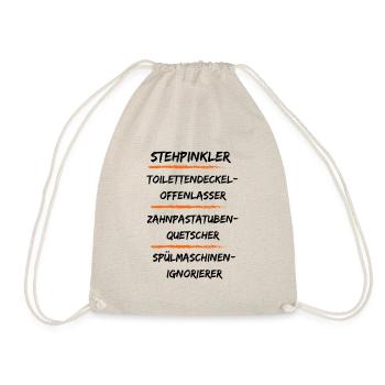 Beziehungskiller Stehpinkler Beige Flag Hausarbeit - Turnbeutel - Natur - Vorne
