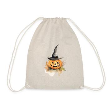 Watercolor pumpkin with a hat - Drawstring Bag - nature - Front