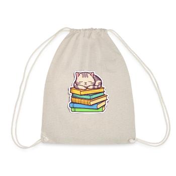 Chat de livre couché - Sac de sport léger - nature - Devant