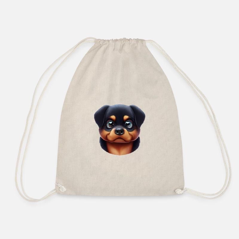 Majestic Rottweiler Art - Drawstring Bag - nature
