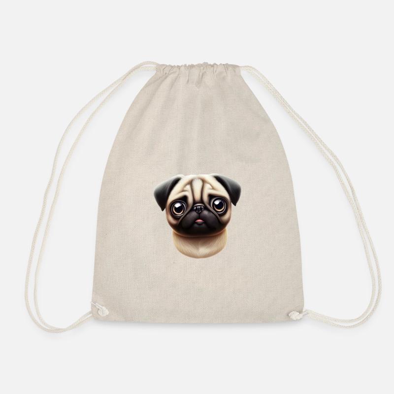 Pug Style Artwork - Drawstring Bag - nature