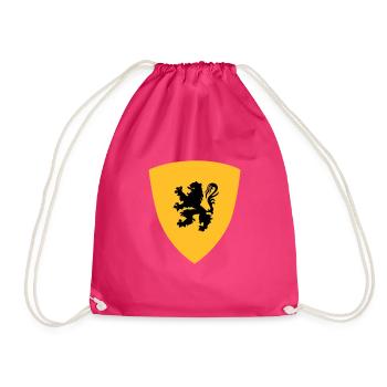 The Lion of Flanders - Flemish shield - Flemish - Drawstring Bag - fuchsia - Front