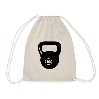 halter weight cross bodybuilding - Drawstring Bag - nature - Front