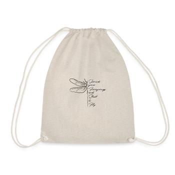 Dragonfly Wings Inspiration and Motivation Saying - Drawstring Bag - nature - Front