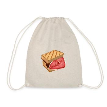 Toast with a fat steak best breakfast - Drawstring Bag - nature - Front