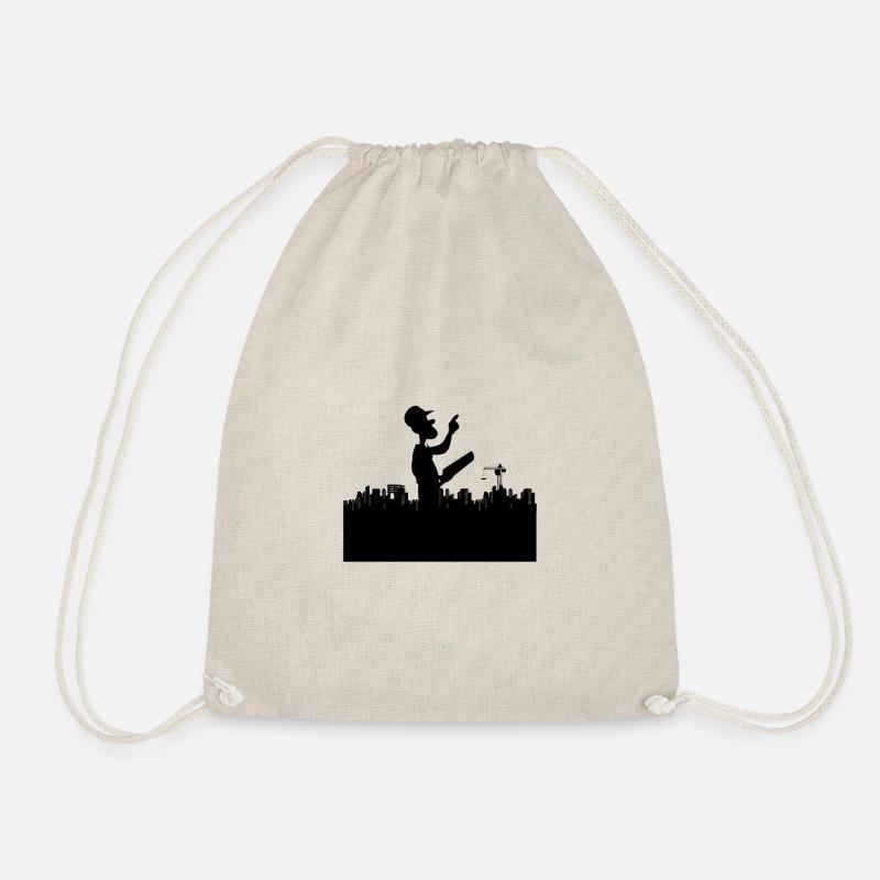 Supervision site manager foreman engineer construction - Drawstring Bag - nature