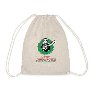 Schöne Bescherung Weihnachtsdesign Mit Kettensäge - Turnbeutel - Natur - Vorne
