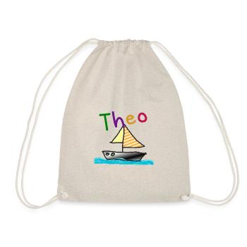 Theo first name boy sailing ship name ship boat - Drawstring Bag - nature - Front