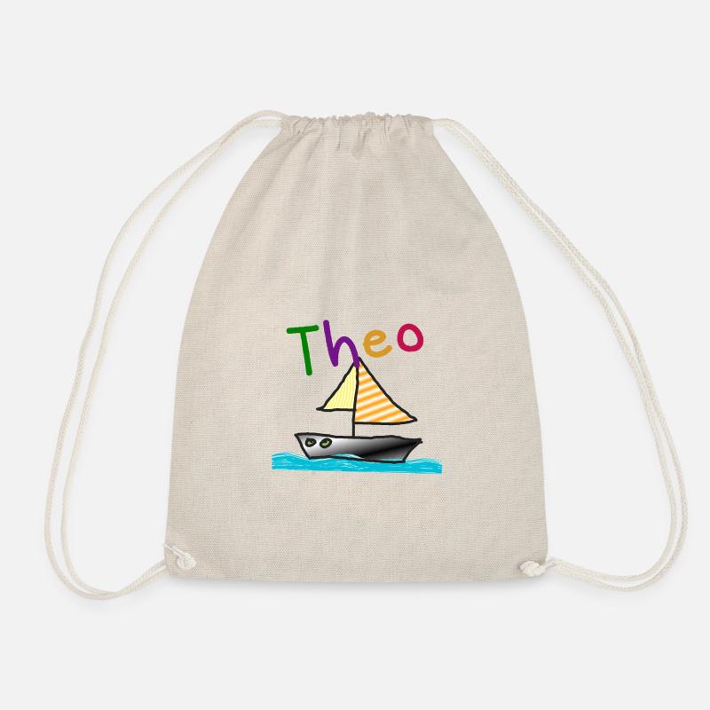 Theo Vorname Junge Segelschiff Name Schiff Boot - Turnbeutel - Natur