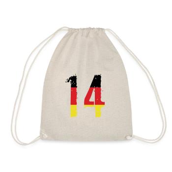 14 Zahl Deutschland Trikot - Turnbeutel - Natur - Vorne