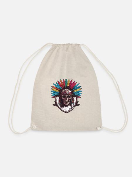 Indianer Totenkopf - Turnbeutel - Natur