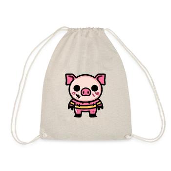 Cochon Halloween Bande dessinée Zombie - Sac de sport léger - nature - Devant