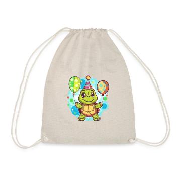 Bande dessinée d’anniversaire de tortue - Sac de sport léger - nature - Devant