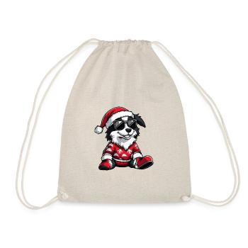 Border Collie Chien Noël Noël moche - Sac de sport léger - nature - Devant