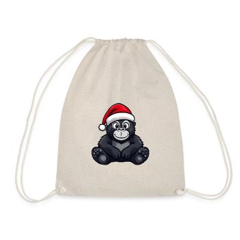 Gorilla Weihnachten Christmas - Drawstring Bag - nature - Front