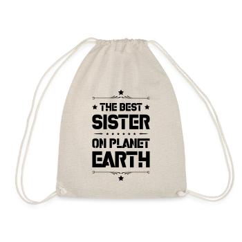 Best Sister Saying - Drawstring Bag - nature - Front