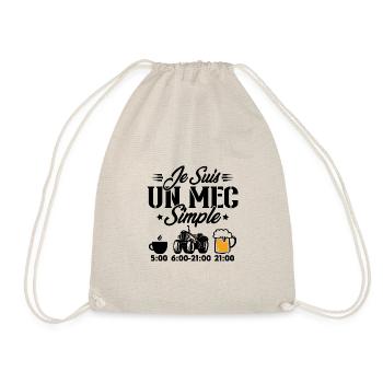 Je suis un mec simple cafe tracteur l'apéro - Sac de sport léger - nature - Devant