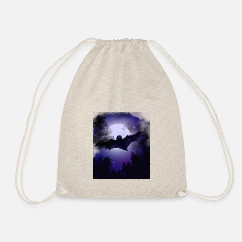Bat at full moon - Drawstring Bag - nature