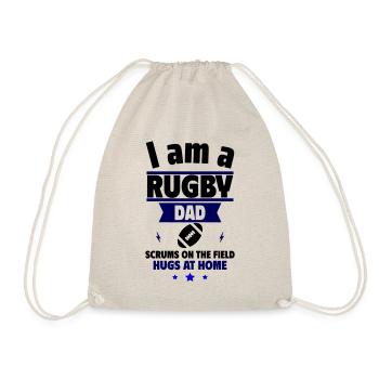 Cadeau de fête des pères Je suis un papa rugby - Sac de sport léger - nature - Devant