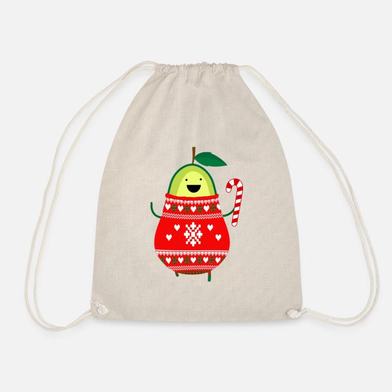 Süße Avocado Frohe Weihnachten hässlich Pullover Santa - Turnbeutel - Natur