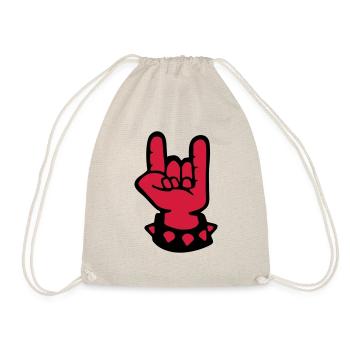 main symbole de metal cornu fourche - Sac de sport léger - nature - Devant
