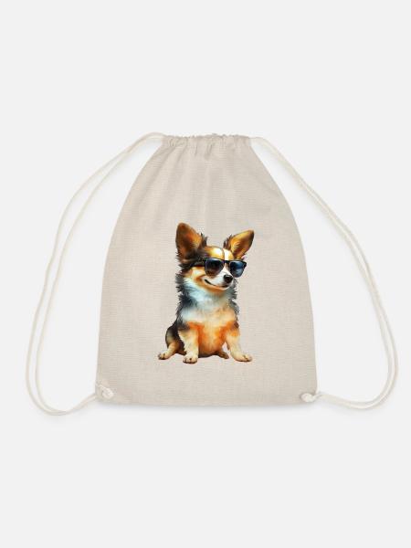 Sunchill Puppy #5 - Drawstring Bag - nature