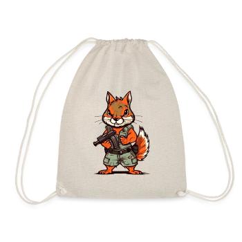 Eichhörnchen bis an die Zähne bewaffnet - Turnbeutel - Natur - Vorne