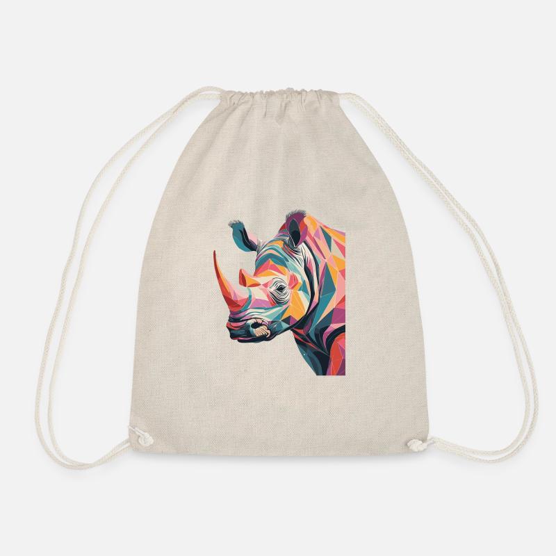 Prismatic rhinoceros - Drawstring Bag - nature