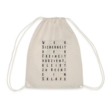 Freiheit Aristoteles Zitat Spruch Geschenk Idee - Turnbeutel - Natur - Vorne