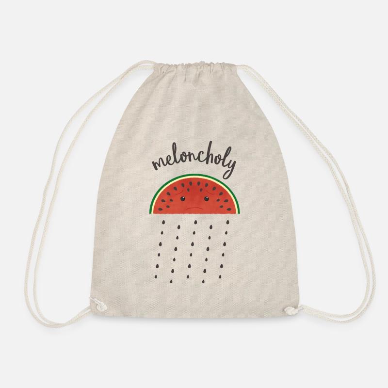 Melancholic watermelon - Drawstring Bag - nature