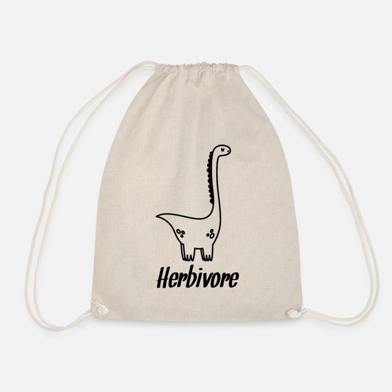 Vegan Vegan Vegan Dinosaur Black - Drawstring Bag - nature