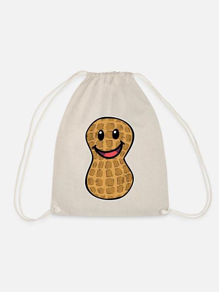 Erdnuss Nuss Erdnüsse Kinder Baby Geschenk happy - Turnbeutel - Natur