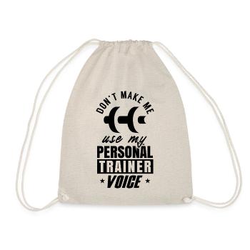 Personal Trainer Voice Training Fitness Trainer - Drawstring Bag - nature - Front