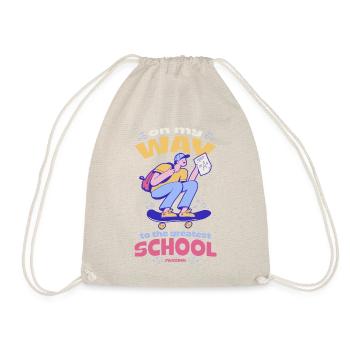 on the way to the best school - Drawstring Bag - nature - Front