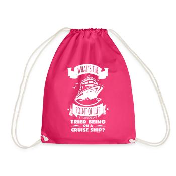 cooler Kreuzfahrt Spruch - Turnbeutel - Fuchsia - Vorne