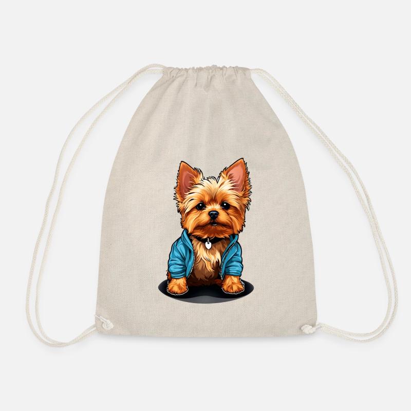 Süßer Yorkie Yorkshire Terrier im Freizeitlook - Turnbeutel - Natur