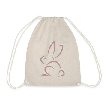 pink rabbit - Drawstring Bag - nature - Front
