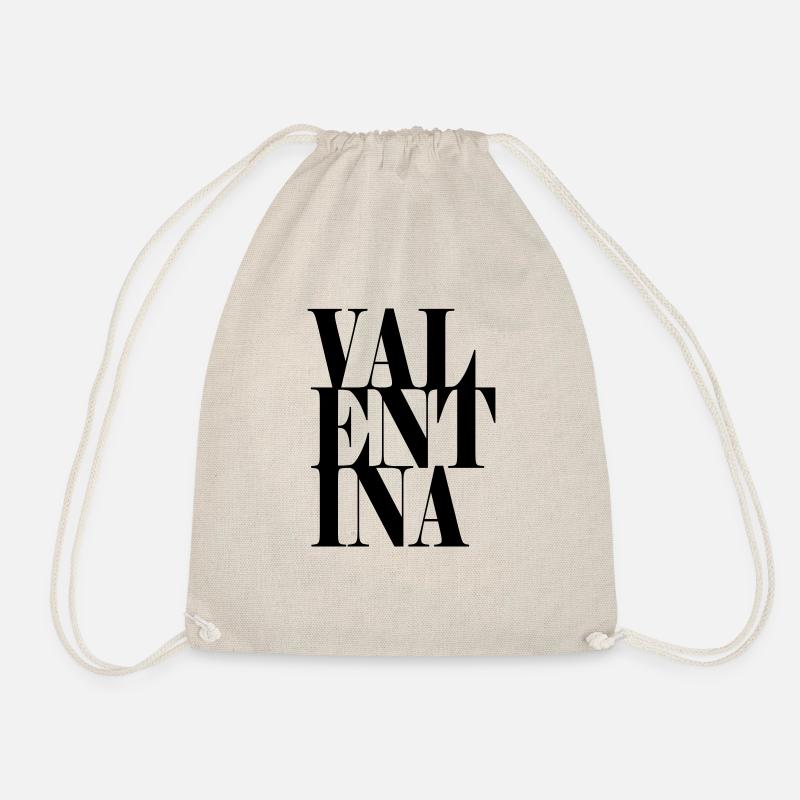 Valentina Surname First name Modern font Word Art - Drawstring Bag - nature