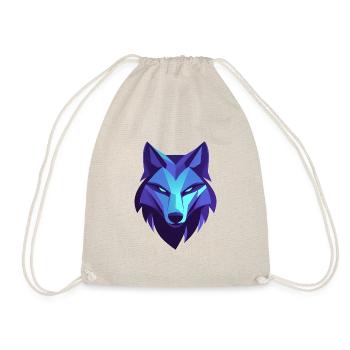 Geometric Calm Wolf Logo, Wolf Emblem - Drawstring Bag - nature - Front